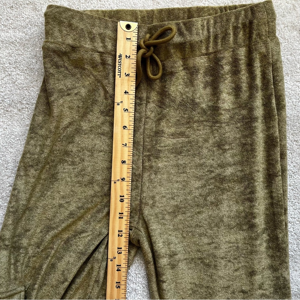PRETTY GARBAGE Olive Two-Way Zip Velour Track Suit Size Small Dolls Kill - Picture 9 of 13